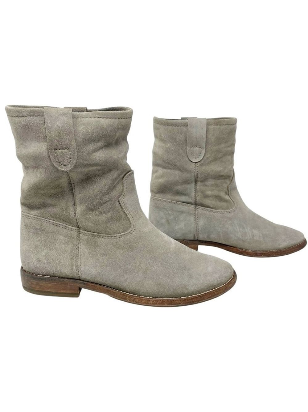 * Isabel Marant Etoile Crisi Slouchy Western Taupe Suede Boots Size 36 - Picture 7 of 14